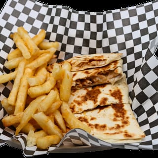 Chicken Shawarma Quesadilla With Fries