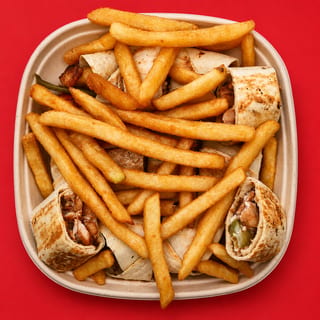 Combo Chicken Shawarma Arabi Wrap With French Fries