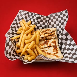 Chicken Shawarma Quesadilla With Fries